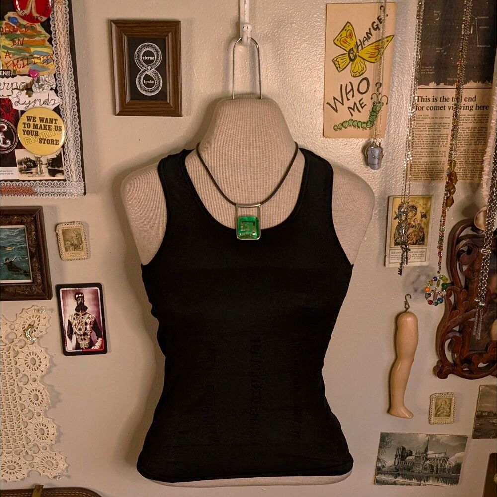 Ribbed Compression Tank Top Women's XS Black